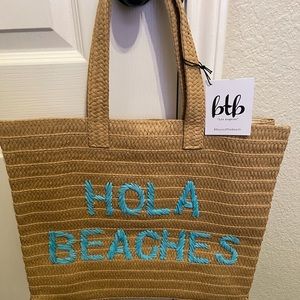 Lined straw tote from Beyond the Beach